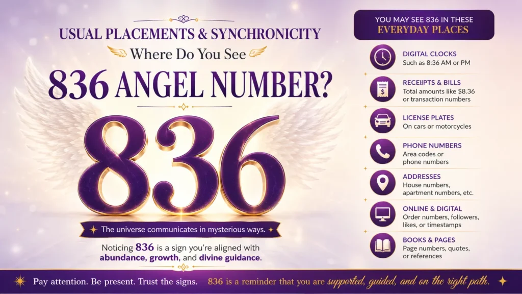 Usual Placements & Synchronicity: Where Do You See the 836 Angel Number?